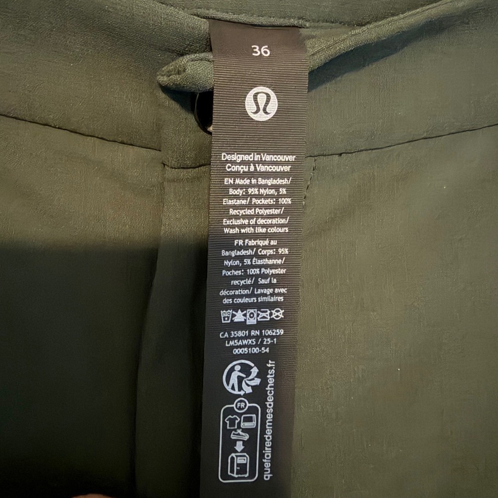 Lululemon ABC‎ Slim-Fit Golf Trouser 32" green 36 athletic performance casual - Picture 3 of 6